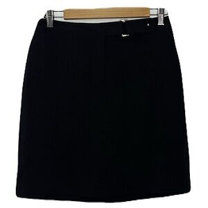 RAFAELLA Y2K Minimalistic Office Siren Silver Hardware Mini Skirt Women’s 6P